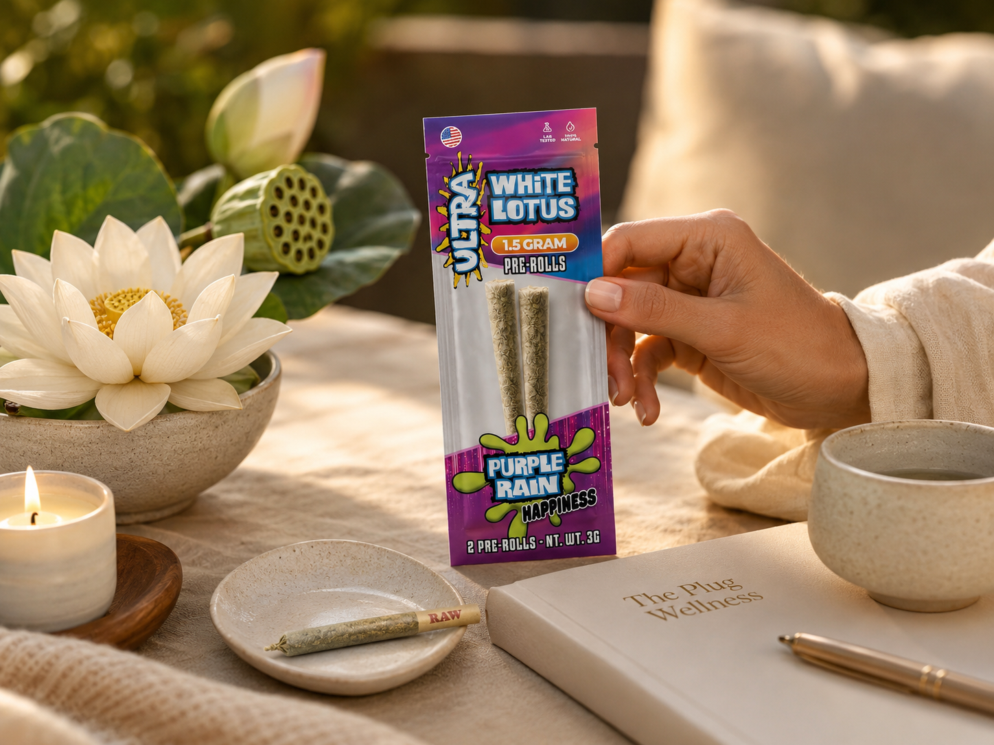What Are White Lotus Pre-Rolls? Meet ULTRA’s THC-Free Botanical Smoke