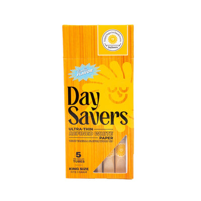 DaySavers 1 Gram King Size Pre Rolled Tubes with Vanilla Flavor Wood Filter Tips - Display Box [5 Tubes per Pack]