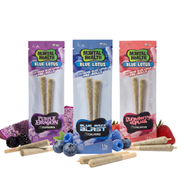 Mental Health Blue Lotus Pre-Rolls | 3g 2-Pack | The Plug Wellness