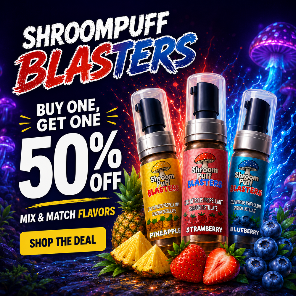 ShroomPuff Blasters CO2 Nitrous Propellant Mushroom Distillate Spray