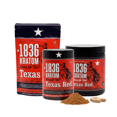 1836 Kratom Texas Red (Powder & Capsules)