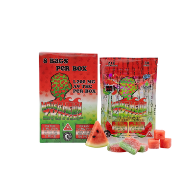 Wasatch Apothecary Baked Bytes Watermelon Zkittlez (Indica) D9 Full Spectrum THC Gummies [ 150mg/30ct]