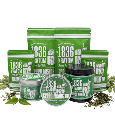 1836 Kratom Green Means Go (Powder & Capsules)