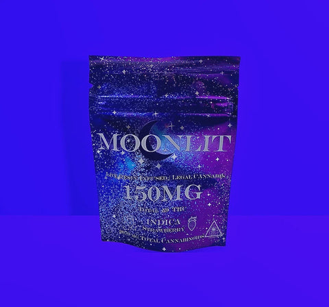 Wasatch Apothecary Moonlit (Indica) Strawberry Gummies Online Only D9+CBD+CBN [150mg/10ct]