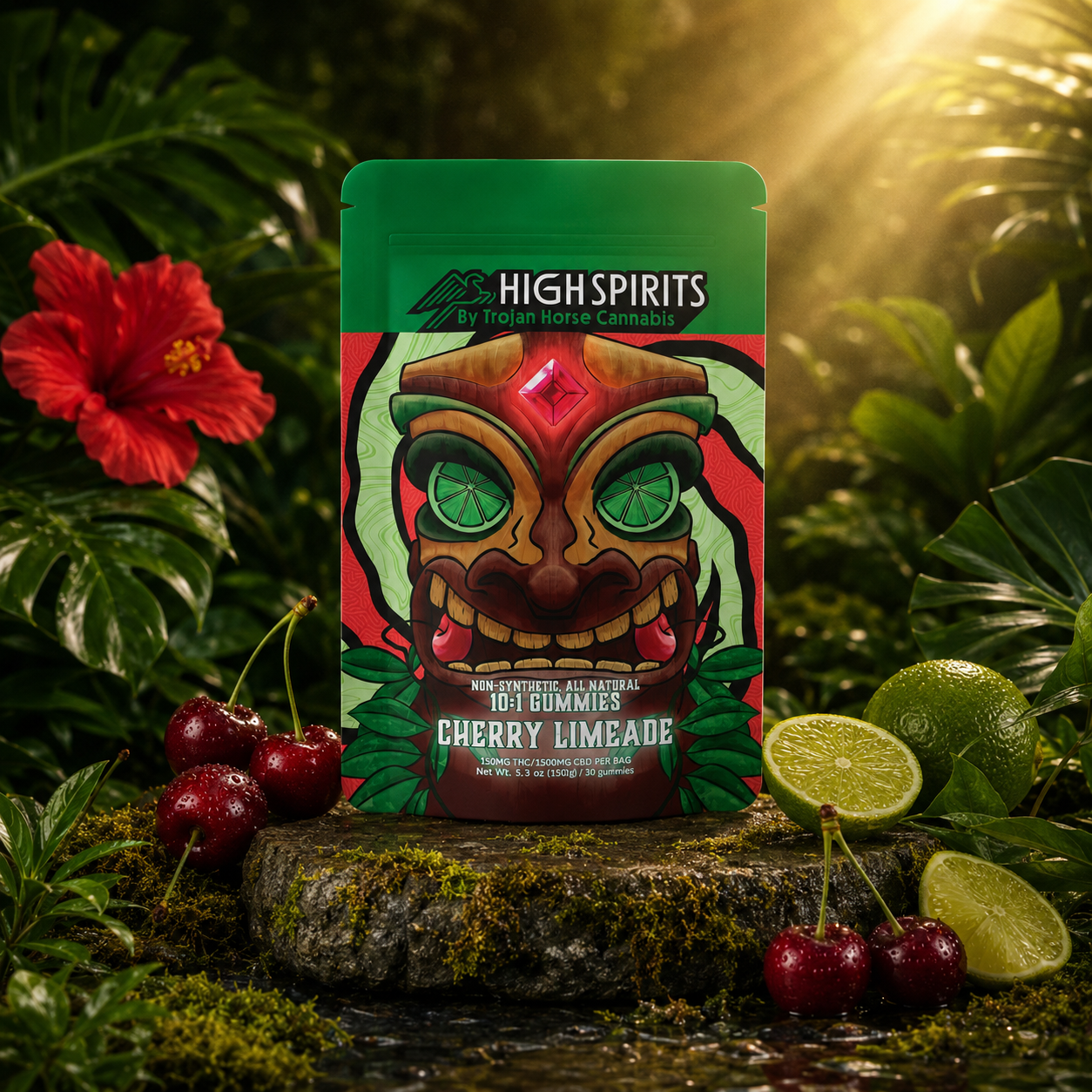 High Spirits by Trojan Horse Cannabis All Natural 10:1 Gummies (CBD:THC) (5mg) 2ct/30ct