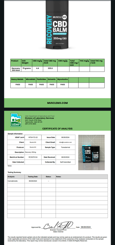 Muscle MX  RECOVERY CBD Balm [70mg & 350mg]