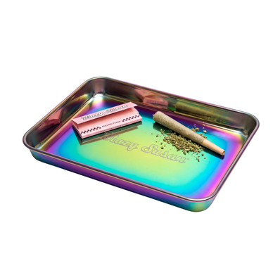 Blazy Susan Stainless Steel Rolling Tray [7″ x 9.25″]