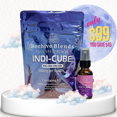 Beehive Blends “Best Sleep Ever” Bundle — Nocturne Spray + Indi-Cubes Gummies