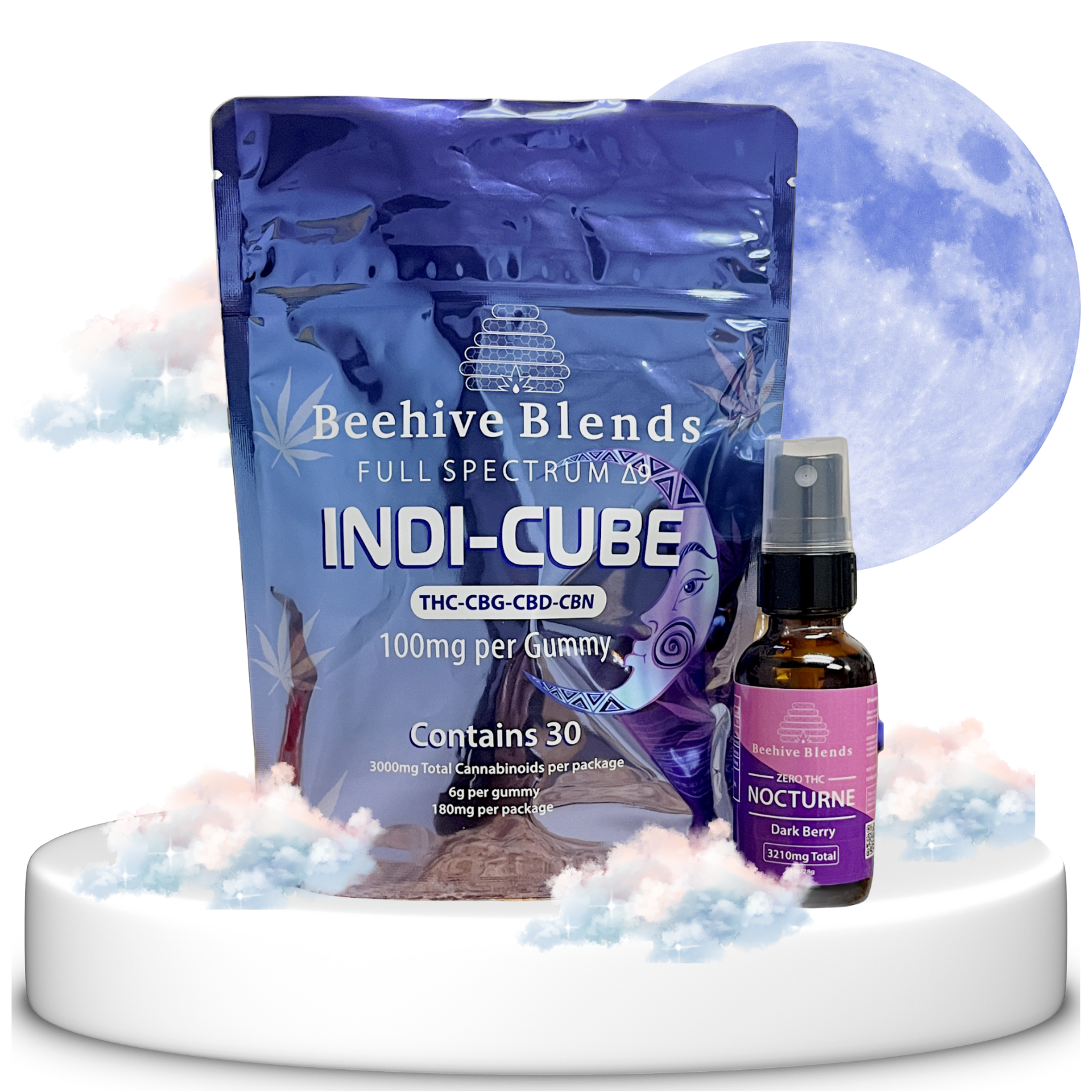 Beehive Blends “Best Sleep Ever” Bundle — Nocturne Spray + Indi-Cubes Gummies
