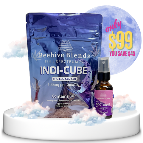 Beehive Blends “Best Sleep Ever” Bundle — Nocturne Spray + Indi-Cubes Gummies
