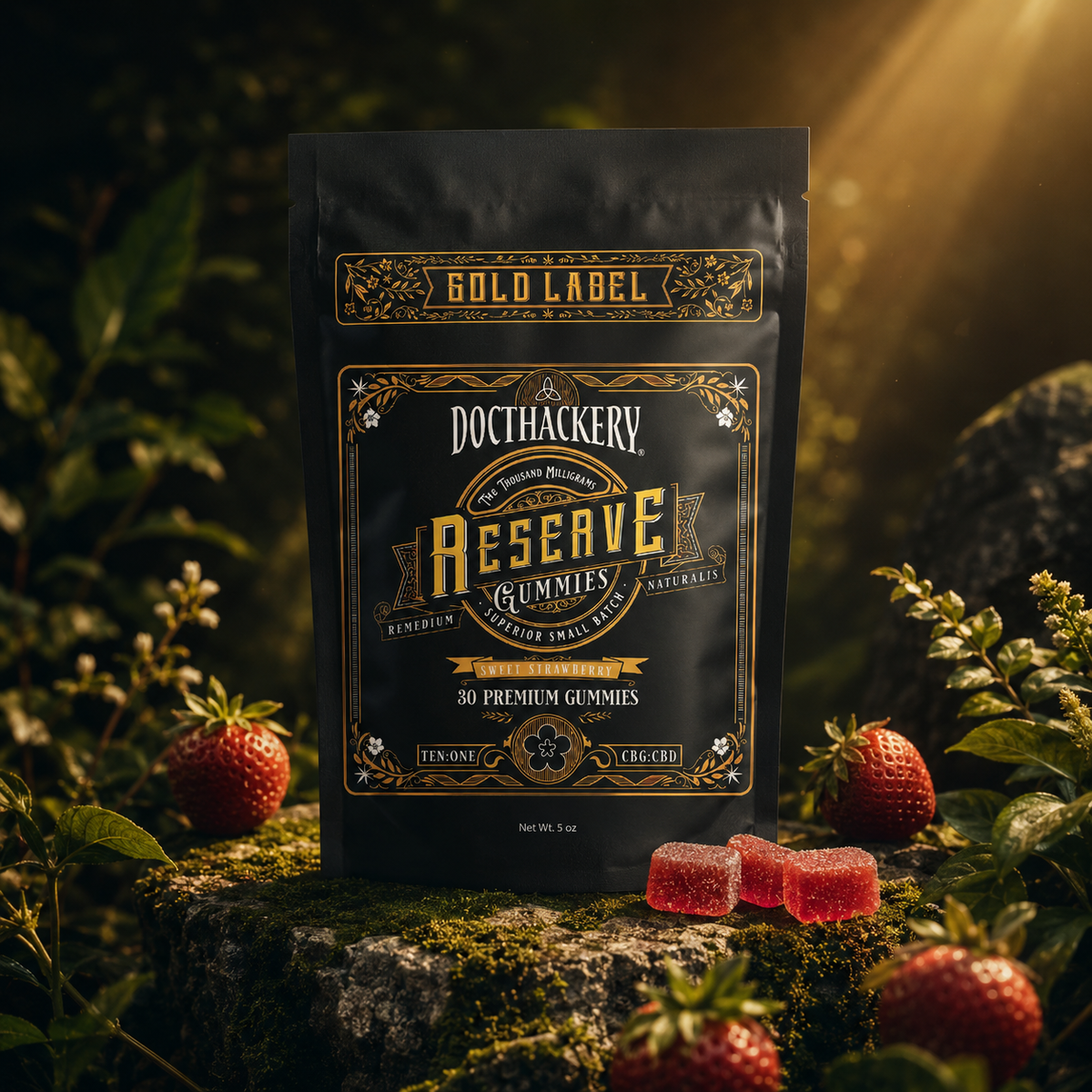 Doc Thackery Gold Label CBD CBG + 5mg THC | The Plug Wellness