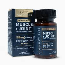 GOLD NATURALS Muscle and Joint Capsules CBD+CBG+CBN [98mg/capsule-30 count]