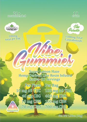 Wasatch Vibe Gummies Super Lemon Haze (10mg/10ct)