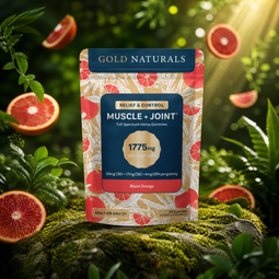 Gold Naturals Muscle+Joint Full Spectrum Hemp Extract Gummies (Blood Orange) CBD+CBG+CBN (25ct) *Utah Compliant