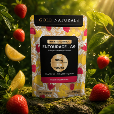 Gold Naturals Entourage Δ9+CBD Full Spectrum Hemp Extract [5mg Δ9/10ct bag] *Utah Compliant