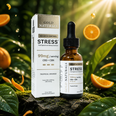 Gold Naturals STRESS Full Spectrum Tincture Heavy [99mg/serving- 30ml) *Utah Compliant