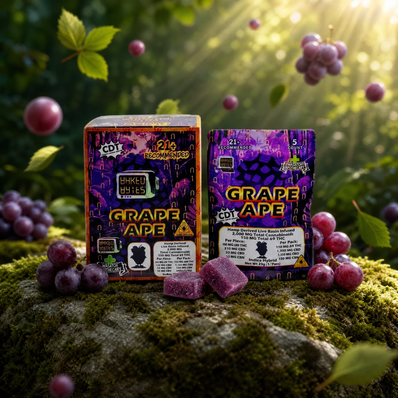 Wasatch Apothecary Baked Bytes Grape Ape D9 Full Spectrum THC Gummies [50mg/10ct] - Utah Compliant