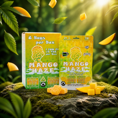 Wasatch Apothecary Baked Bytes Mango Haze (Hybrid) D9 Full Spectrum THC Gummies