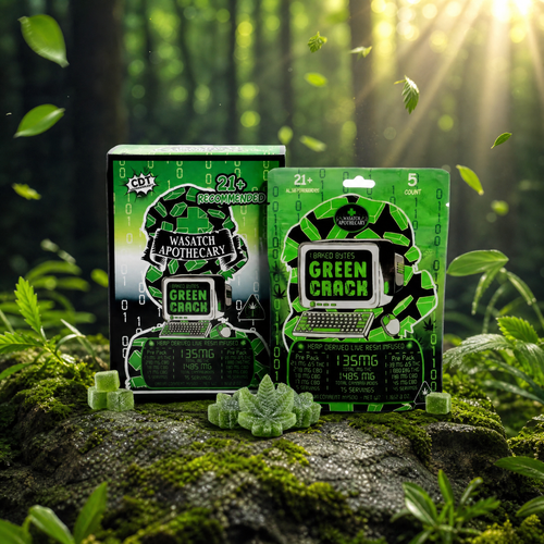Wasatch Apothecary Baked Bytes Green Crack D9 Full Spectrum THC Gummies [40mg/10ct]8.05