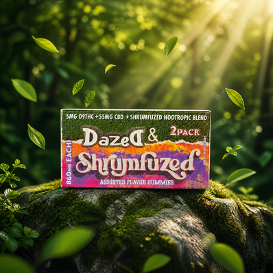 Dazed & Shrumfuzed Assorted D9THC+CBD+Nootropic Gummies [7200mg /2pk]