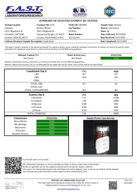 Beehive Kandy Kush (Hybrid) Full Spectrum Cartridge [1g]